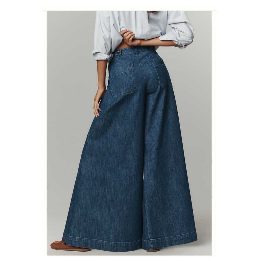 Anthropologie Wide-Leg Denim Jeans in Blue - Picture 3 of 14